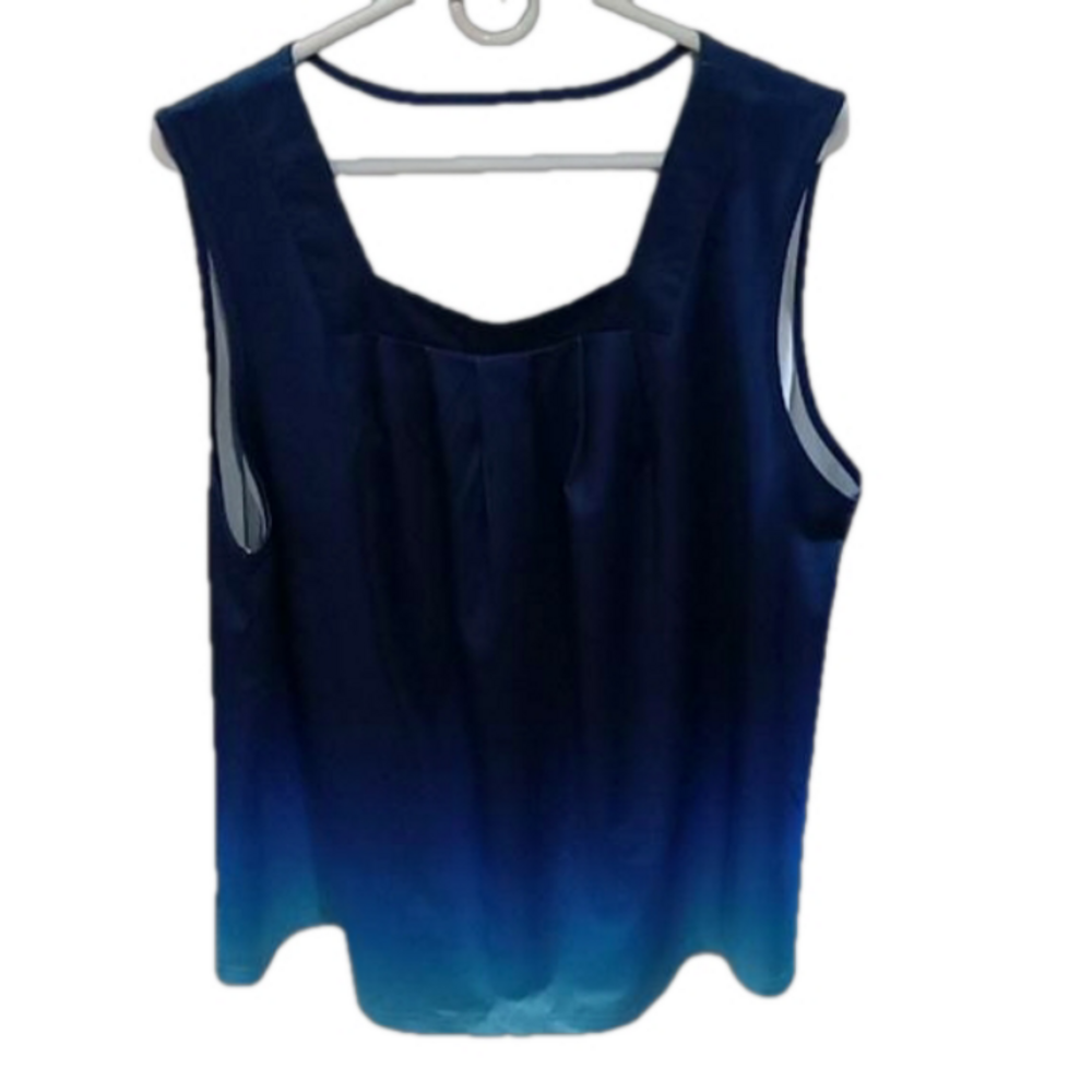 09 - Ombre blue summer time sleeveless 3XL TANK TOP